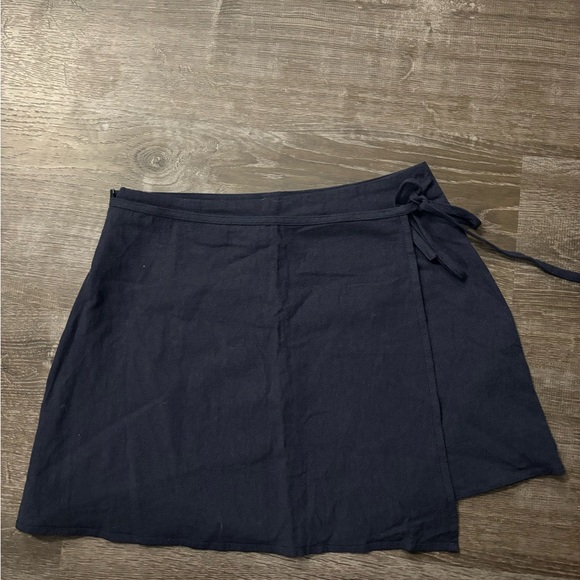 Cider Dresses & Skirts - Cider Navy Asymmetrical Wrap Skirt